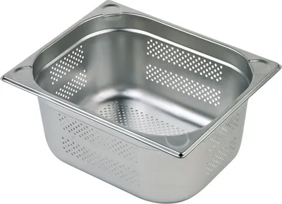 Zdjęcie produktu dla APS GN-Behälter / -deckel aus Edelstahl GN 1/2 Behälter, perforiert 81902