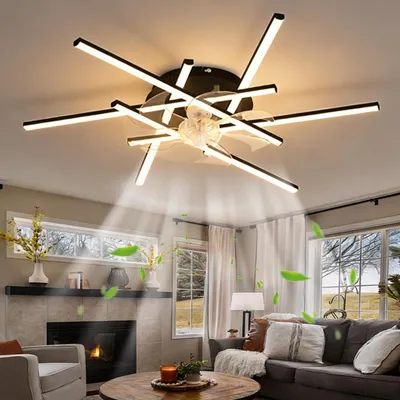 Imagen del producto de Ventilador de techo con luz - - 6 velocidades - LED regulable - Silencioso - Ideal para salón y dormitorio