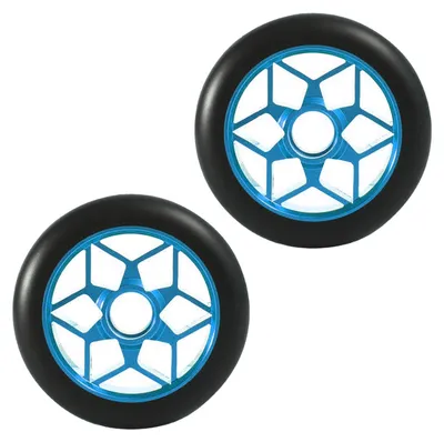 Imagen del producto de Ruedas para patinetes de 110 mm, 2 unidades, con rodamientos ABEC-9, ruedas de repuesto para patinetes, color azul