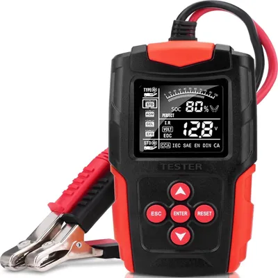 Immagine prodotto di KRAFT&DELE | Tester per batteria auto, con display a LED, 12V, 24V, 3Ah-200Ah, tester per alternatore auto, tester per batteria, analizzatore per il controllo dell'alternatore e del sistema di carica della batteria, display a LED