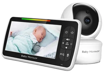 Obrázok produktu pre Detská chůvička, 5-palcový displej, nočné videnie, zástrčka pre EÚ, biela