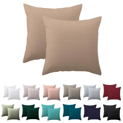 Productafbeelding van Kussensloop, 40x40 cm, set van 2, kameelkleur, microvezel