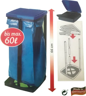 Produktbild von Abfallsammler Abfalleimer Mülltrenner Eimer 60 Liter gelber sackhalter 17979
