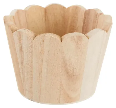 Produktbild von Übertopf aus Holz, Beige, 11 x 5 x 11 cm
