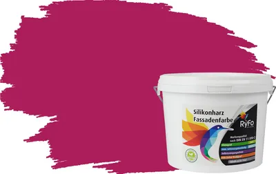 Produktbild von RyFo Colors Silikonharz Fassadenfarbe Lotuseffekt Trend Bougainvillearot 3l - bunte Fassadenfarbe, weitere Rot Farbtöne und Größen erhältlich, Deckkraft Klasse 1