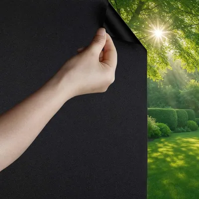 Image de Film pour fenêtre, dimensions 120 x 300 cm, effet occultant, idéal pour les chambres, 100% anti-lumière