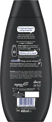Produktbild von Schwarzkopf Schauma Sports Power Shampoo, 400 ml, Shampoo, Alle Farben, Verstärkung, Flasche, Sanft im feuchten Haar verteilen und kurz einwirken lassen. Nicht vergessen, dabei den Wasserhahn...