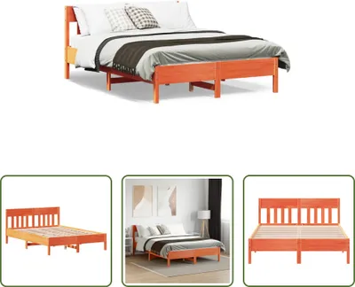 Produktbild von The Living Store Massivholzbett ohne Matratze Wachsbraun 140x190 cm Kiefernholz