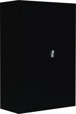 Produktbild von Stahl-Aktenschrank abschließbar Büroschrank Stahlschrank Schwarz 120x92cm 530329