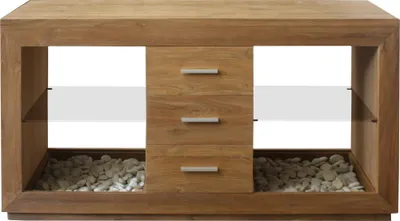 Produktbild von Teako Design Waschtisch Timra Doppelwaschtisch Teakholz 150x55x80 cm