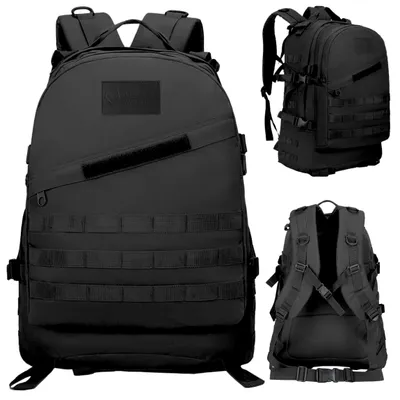 Produktbild von Taktischer Militär Rucksack 20-40L, Outdoor Trekkingrucksack Schwarz, Kompakt & Robust für Wandern, ASG & Sport, EVI SPORT Warpack Black