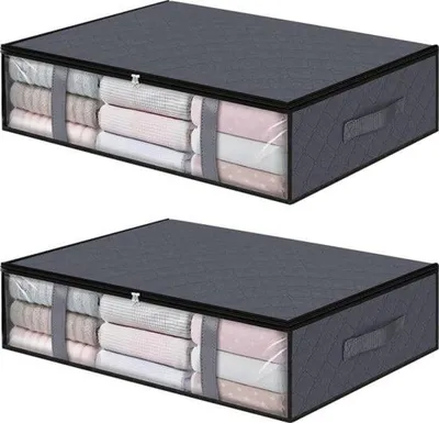 Obrázek produktu pro Sada skříněk – balení po 2 kusech – kompaktní design pro oblečení a ložní prádlo – 60 x 45 x 15 cm