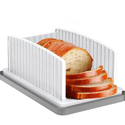 Produktbild von Brotschneider, Brotschneidemaschine, Brotschneider für hausgemachtes Brot, Multifunktionale faltbare Brotschneidemaschine mit Tablett,33.5x21.5x14.5cm