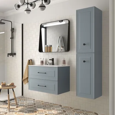 Immagine prodotto di Mobiletto Renoir 800 Blue Fog con 2 cassetti, sospeso