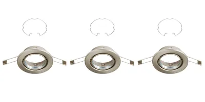 Image de Lampe LED encastrée BRILONER LEUCHTEN RENG, IP23, nickel mat, métal, incl., 3x GU10, 3er Set, Ø 8,6 cm