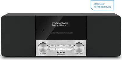 Zdjęcie produktu dla Radio stereo TECHNISAT DVB/C 2x10W OLED AuxIn zegar pilot zdalnego sterowania czarny CABLESTAR 400 + FB