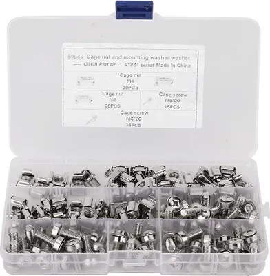 Produktbild von 50pcs Set M6x20 Network -Schrankschrauben M6 Käfigmuttern