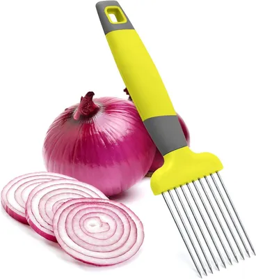 Productafbeelding van Uiensnijder met Houder - Groentesnijder Garde - Veilig Groenten Snijden - Roestvrijstalen Naald - 2258 x 63 x 254 cm