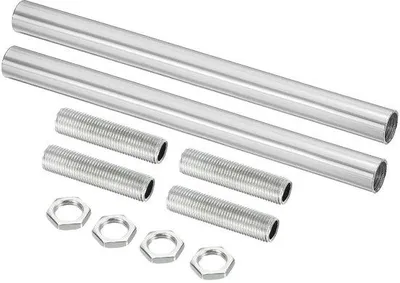 Produktbild von Verlängerungsstangenset - Schraubrohr mit Wartelmutter - 15 cm - Silber