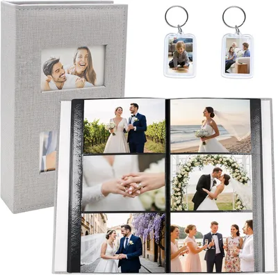 Productafbeelding van Fotoalbum 10x15 cm, 300 foto's, 100 pagina's, zilver, voor reizen