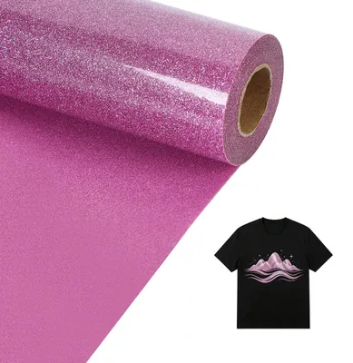 Productafbeelding van Glitterfolie voor textiel - Thermotransferfolie voor snijplotters - Textilveredeling - Roze-paars, 30,5 x 100 cm