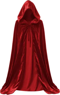 Produktbild von Kinder Cape mit Kapuze, roter Samt, 120 cm, Halloween Kostüm