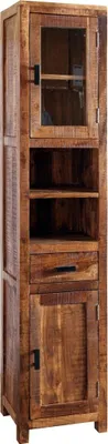 Produktbild von Badhochschrank 42x190cm 'Austin' Akazie massiv lackiert