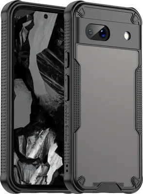 Image de Coque de protection pour Google Pixel 8A, dos mat translucide, étui bumper TPU Noir