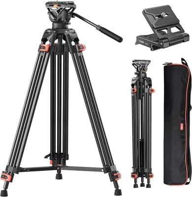 Immagine prodotto di Treppiede per fotocamera, altezza 186 cm - Treppiede per fotocamera - Treppiede per fotografia - Treppiede per video - Treppiede a treppiede