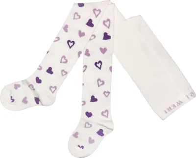 Produktbild von Kinderstrumpfhosen für Mädchen Herzchen Creme Größe 134-146