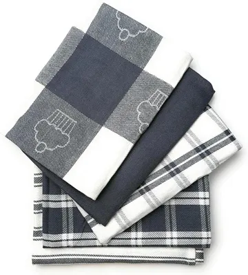 Productafbeelding van PromoHome® Set van 5 extra grote, katoenen theedoeken, 50 x 70 cm - absorberende keukentextiel