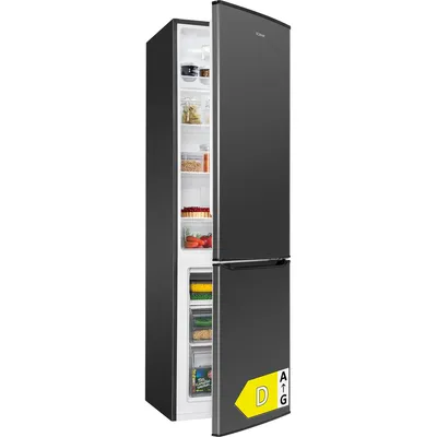 Produktbild von Bomann Kühlschrank mit Gefrierfach | 262L | 40 dB | Türanschlag wechselbar | 180cm | 4 Ablagen & 3 Schubladen | KG 184.3 dark inox