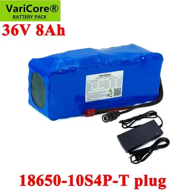 Image de Batterie lithium-ion 18650 - Pack batterie 36 V 8 Ah - BMS intégré 20 A - Chargeur 42 V 2 A - Connecteur en T - 36V8Ah-2A-T