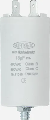 Produktbild von MKP Motorkondensator, Arbeitskondensator Anlaufkondensator Kondensator 450V - Anschluss: Stecker - Wert: 18 µF