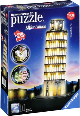 Immagine prodotto di Puzzle 3D Ravensburger Edifici Torre di Pisa di notte