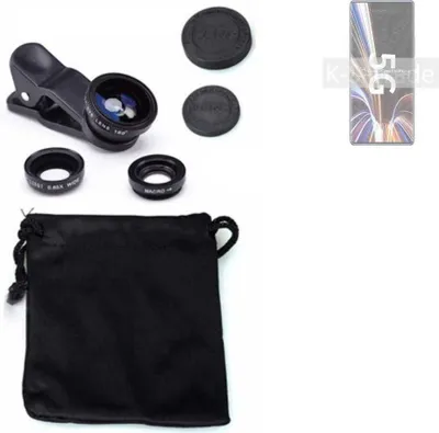 Produktbild von K-S-Trade Smartphone Kamera Linsen Set Kompatibel mit ZTE Axon 40 Pro 3in1 Clip-On Kamera Adapter Macro Weitwinkel FishEye Fischauge Objektiv Linse