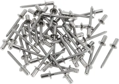 Produktbild von Senkkopf geschlossene Dichtnieten 4,8 mm Griffdurchmesser 10 mm Grifflänge 9,5 mm Flanschdurchmesser Edelstahl Silberton 50 Stück