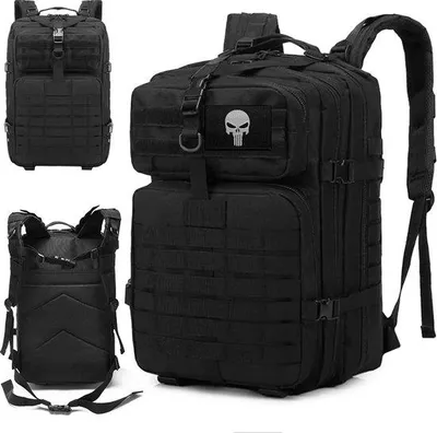 Produktbild von Famanu Taktischer Rucksack 50L - Wasserfest, für Outdoor-Aktivitäten, schwarz