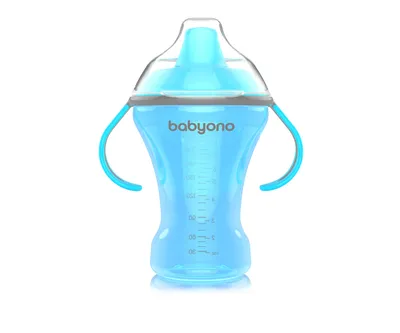 Obrázek produktu pro BabyOno Netekoucí hrneček s tvrdým pítkem 260ml - modrý/růžový/zelený