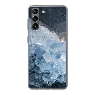 Produktbild von MuchoWow® Handyhülle Schutzhülle Hülle für Samsung Galaxy S21 Naturstein - Kristall - Blau Silikon Softcase Handy Hülle - Softcase