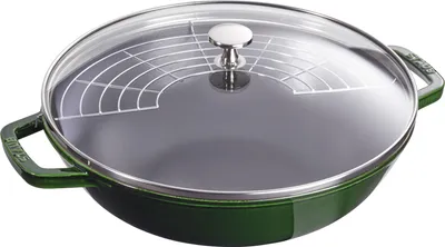 Produktbild von STAUB Wok mit Glassdeckel 30 cm Basilikum-Grun