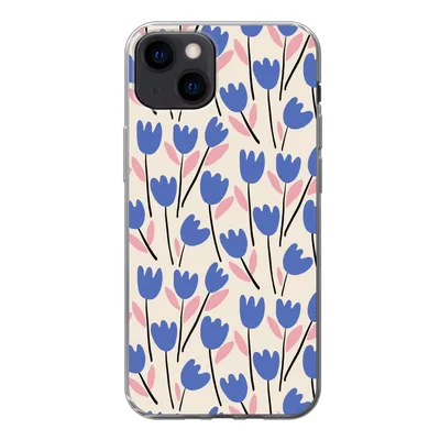 Produktbild von MuchoWow® Handyhülle Schutzhülle Hülle für iPhone 13 Blume - Muster - Tulpe Silikon Softcase Handy Hülle - Karteninhaber