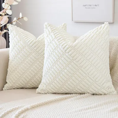 Produktbild von Omgoods – Set aus 2 Boho-Kissenbezügen mit modernem Patchwork-Design