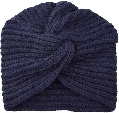 Obrázok produktu pre Turbanová Čiapka Tmavo Modrá - Štýlový Doplnok KP6610