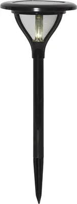Productafbeelding van LED zonne-energie straatlamp MERVIA - warmwitte LED - 40 lm - hoogte: 34 cm - schemersensor - zwart
