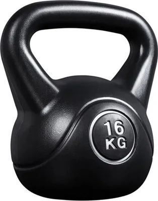 Obrázok produktu pre Kettlebell 611306, 16 kg, pre domácu kulturistiku/posilňovňu, fitness, čierny