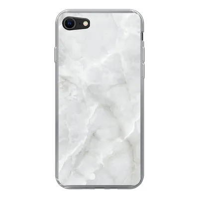 Produktbild von MuchoWow® Handyhülle Schutzhülle Hülle für iPhone SE 2020 Marmor - Weiß - Muster - Stein - Marmoroptik Silikon Softcase Handy Hülle - Kartenbesitzer