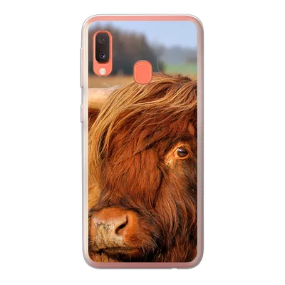 Produktbild von MuchoWow® Handyhülle Schutzhülle Hülle für Samsung Galaxy A20e Schottischer Highlander - Gras - Baum Silikon Softcase Handy Hülle - Abdeckung