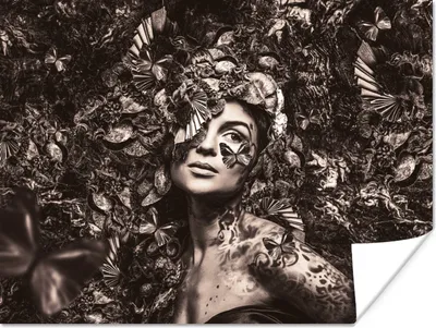 Produktbild von MuchoWow® Poster Sepia - Luxus - Frau 120x90 cm - Wandbild