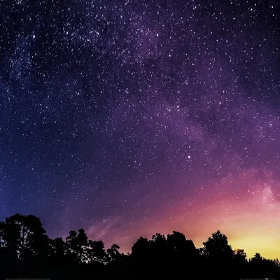 Produktbild von Sternenhimmel Kunstdruck Bild - Sternenklarer Nacht-Himmel (70 x 70 cm)